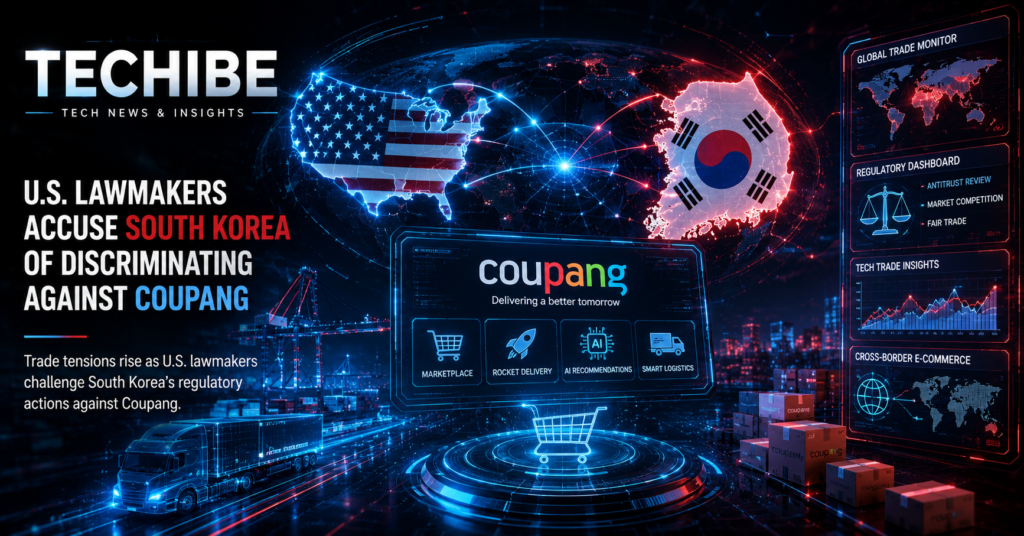 U.S. lawmakers accuse South Korea of unfair regulatory treatment toward Coupang, raising concerns over global technology trade and digital competition.