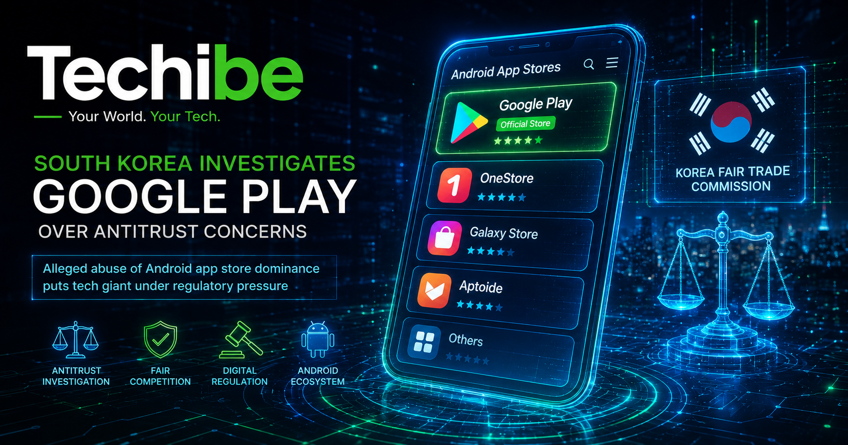 South Korea investigates Google over alleged abuse of its dominant position in the Android app store market.
