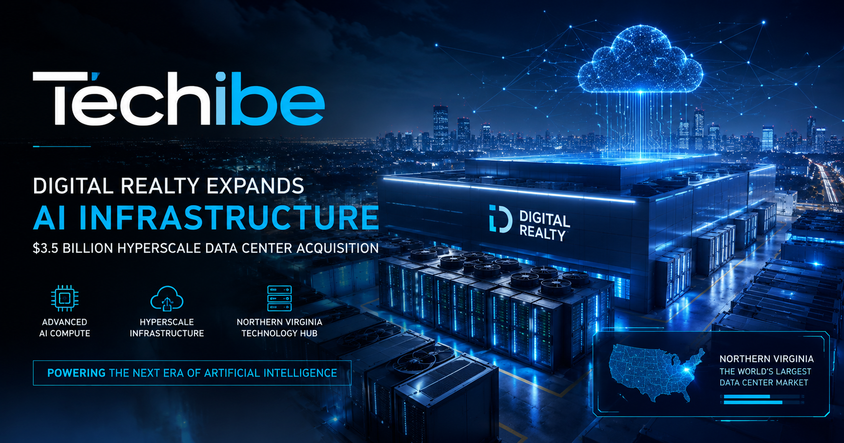 Digital Realty expands its AI infrastructure portfolio through a $3.5 billion hyperscale data center acquisition.