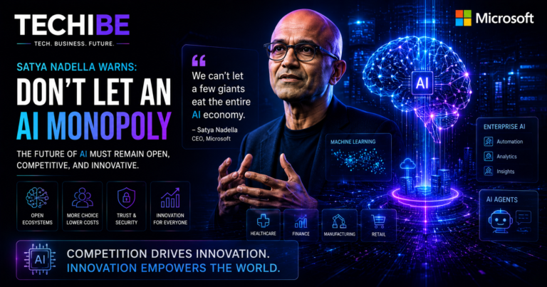 Microsoft CEO Satya Nadella discusses the importance of competition in the artificial intelligence industry.